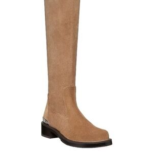 Stuart Weitzman Mercer Suede Knee-High Boots Khaki size 6